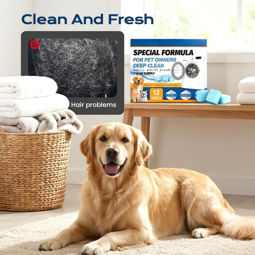 Washing Machine Cleaner Tablets 24 Pack, 2026 Upgraded Washer Cleaner Tablets for HE Top Front Load Washer, Removes Pet Hair, Odors, Suitable for Pet Owners (36 Pack)