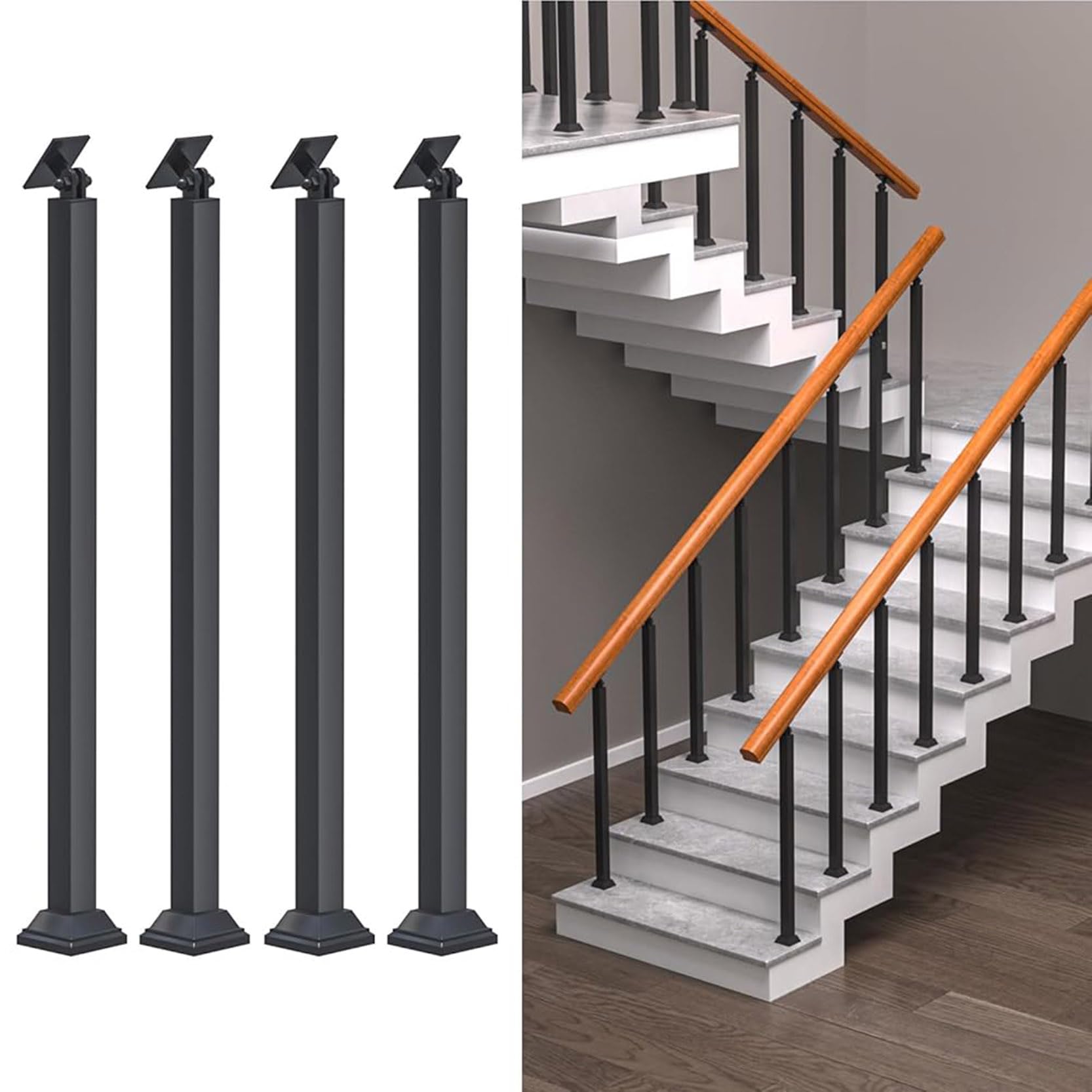 Poteaux d'escalier en fer pour sécuriser une terrasse ou un balcon moderne