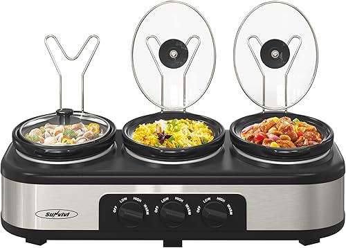 Miniatura 19 de Olla de cocción lenta programable 12 en 1 de 8 cuartos, multicocina calentador de alimentos con temporizador digital, control de temperatura, olla