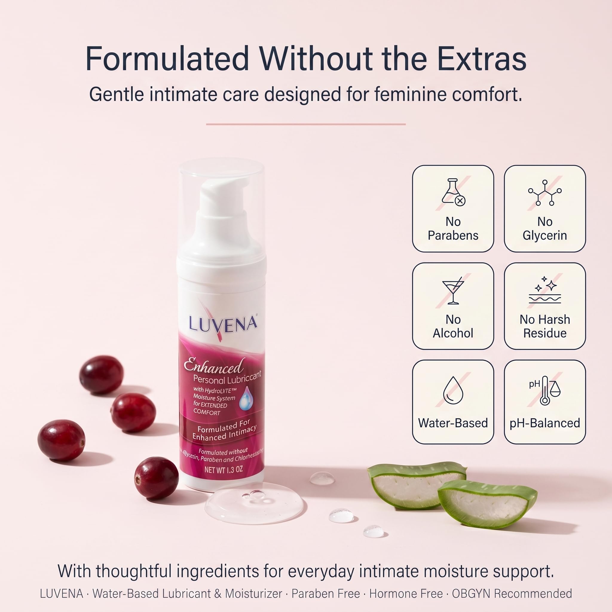 Amazon.com: Luvena Lubricant for Women, Relieves Feminine Dryness, Intimate  Skin Care & Menopause Support, Moisturizing Lubrication Gel, Non Staining,  pH Balanced, Water Based, Paraben & Glycerin Free (1 Pack) : Health &