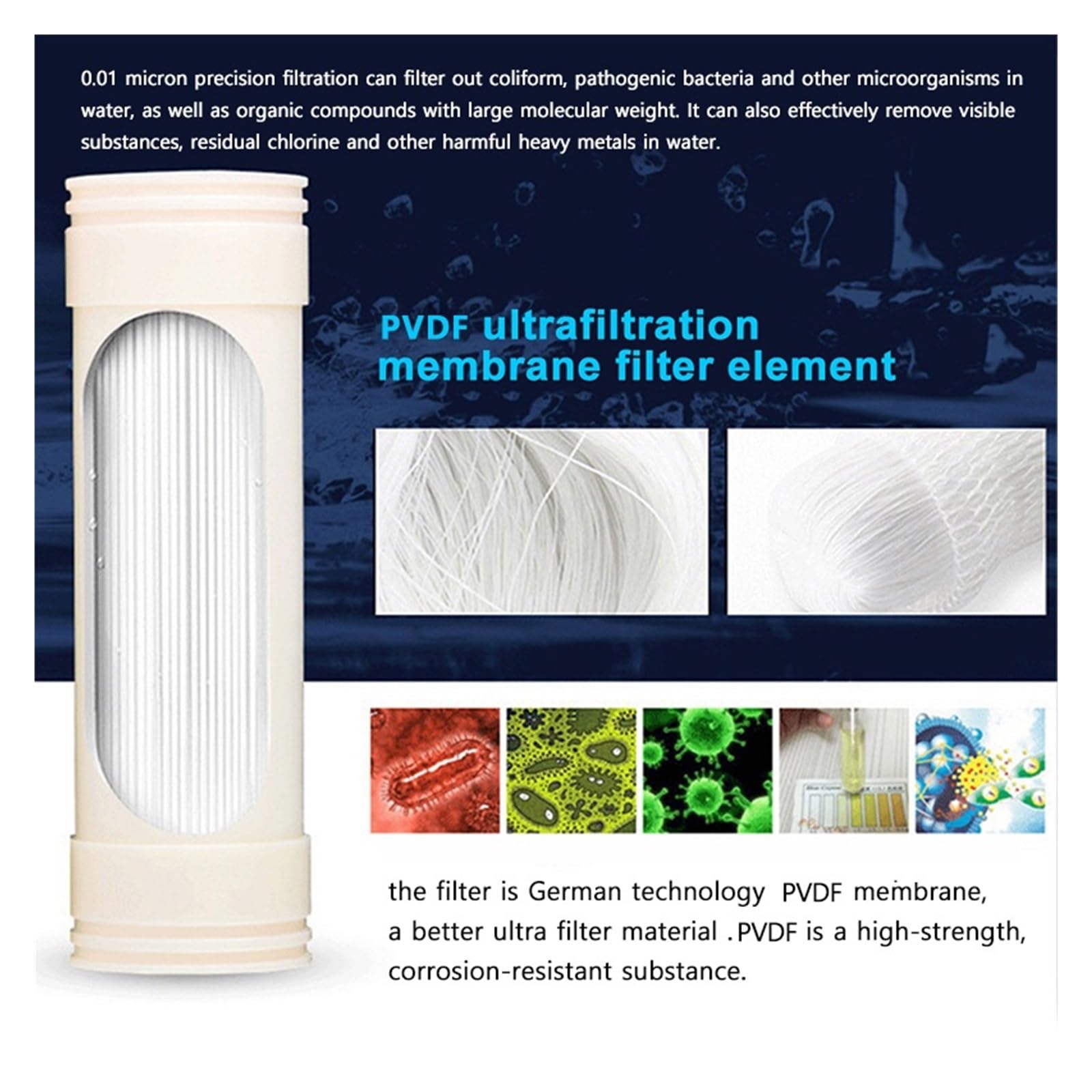 Osmoseanlage Trinkwasser, 8000L/H Kommerzielles Wasserfiltersystem 304 Edelstahl PVDF Ultrafiltrationsreiniger, Home Kitchen Drink Straight UF-Filter,Wasserfilter(8000L)