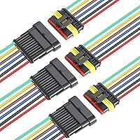 Vista 6 de Way Car - Conector eléctrico impermeable de 16 AWG, conector de 3 pines, conectores de cable eléctrico para coche, camión, barco y otras conexiones