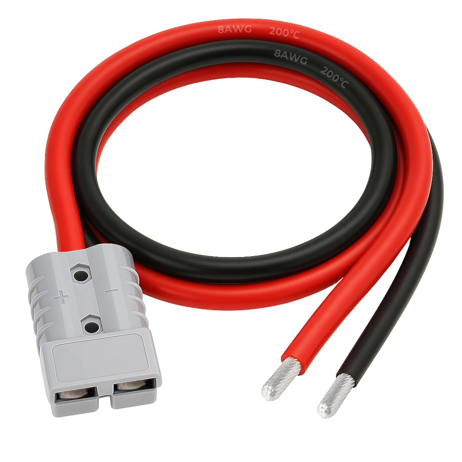 SB50 Quick Connect/Disconnect Cable 8AWG, 3FT Battery Pigtail Lead Compatible with Anderson 50 Amp Connector for RV Forklift Solar Winch