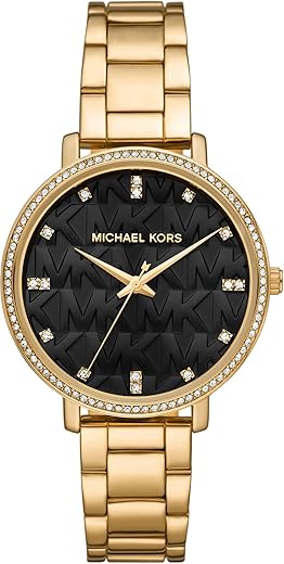 Michael Kors Pyper Reloj para Mujer, Movimiento de Cuarzo con Correa de Acero Inoxidable o Piel