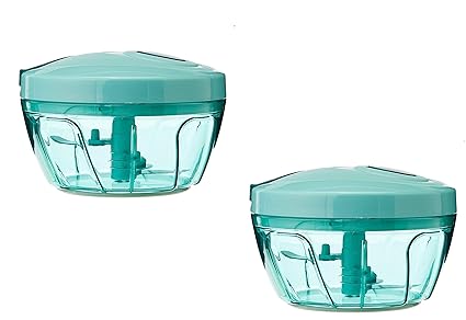 HeeMo Handy Chopper for Chopping Vegetables and Fruits with 3 Steel Blades (Pack of 2)