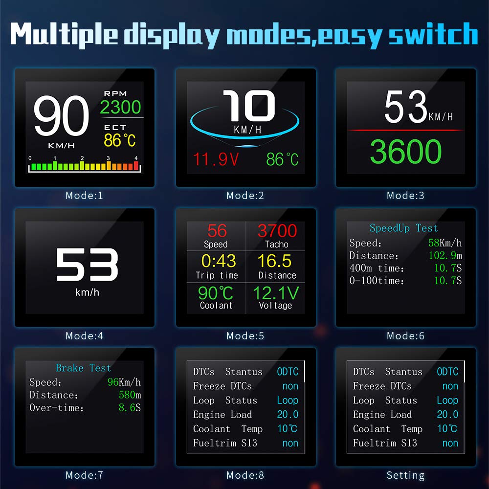 Head Up Display Computadora de a Bordo HUD Pantalla Frontal Velocímetro Digital Temperatura del Agua Consumo Combustible Accesorios electrónicos for automóviles