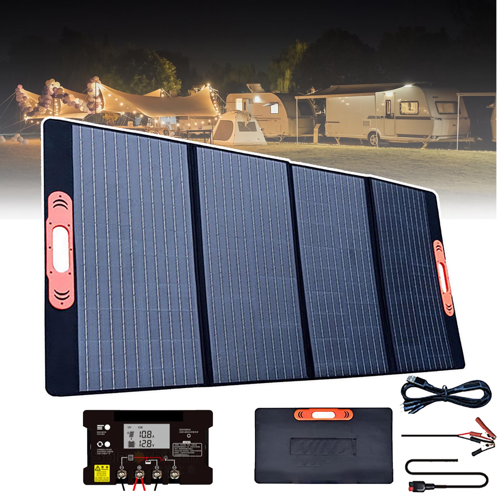 Panneaux solaires extérieurs avec contrôleur 40A pour recharger