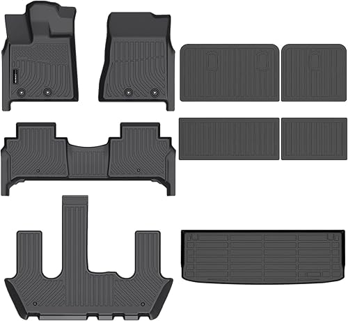 Miniatura 8 de Auxko Alfombrillas para todo tipo de clima, aptas para Nissan Pathfinder 2022 2023 (8 asientos), Infiniti QX60 2022 2023 (7 asientos), juego de