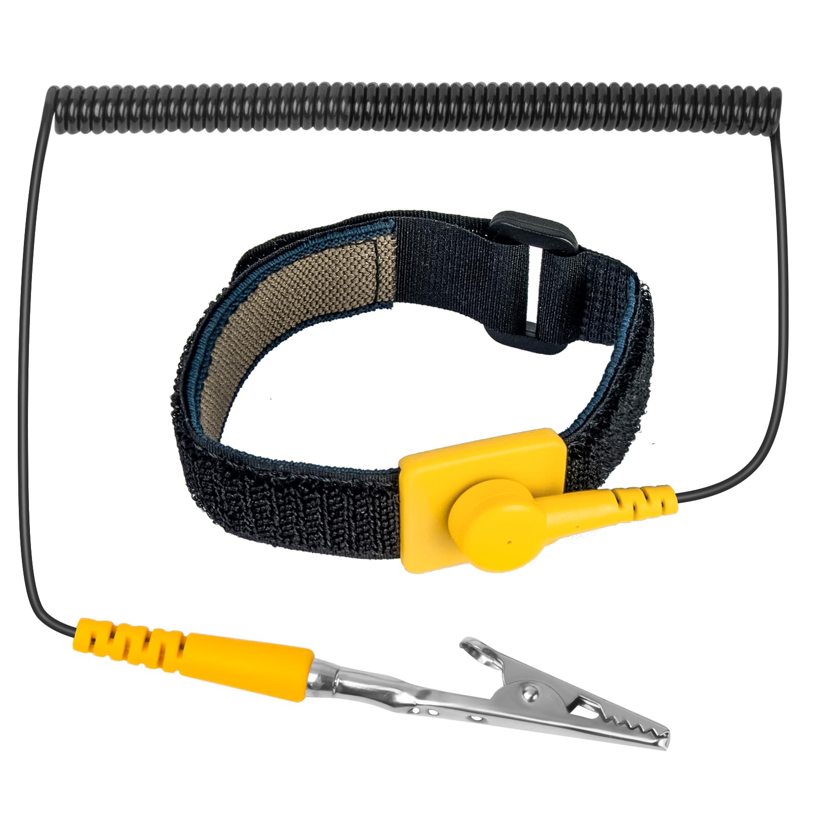 Anti Static Wrist Strap, 11" Adjustable Antistatic Wrist Band with Alligator Clip and 9.8 ft Long PU Cable, Fits Wrist Size 6" to 8.5", Perfect for PC Building and Electronics Repair