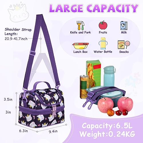 Miniatura 2 de ChaseChic - Lonchera ligera aislada para niños y niños, organizador de almuerzo de doble compartimento, bolsa enfriadora a prueba de fugas con