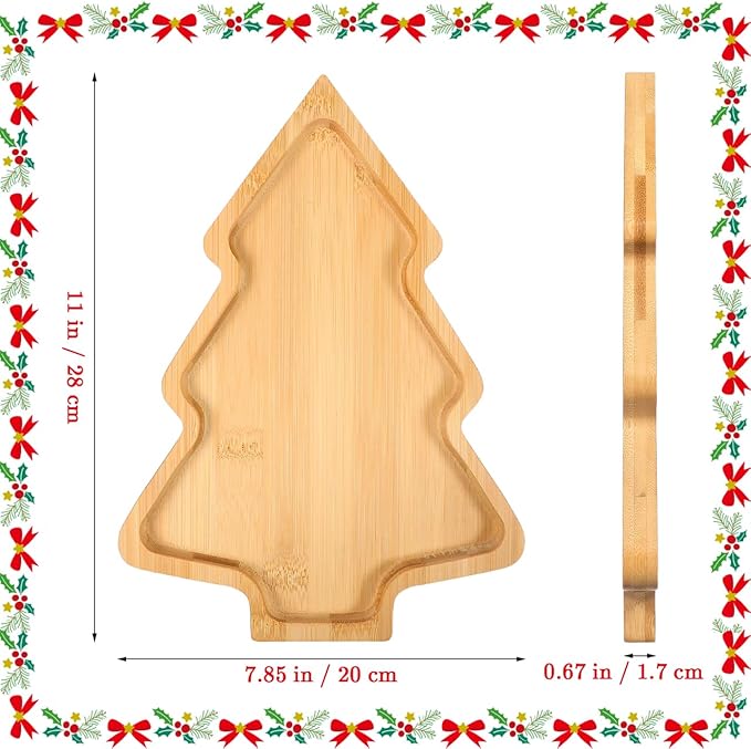 Bandeja de Madera de Bambú con Forma de Árbol de Navidad miniatura 3