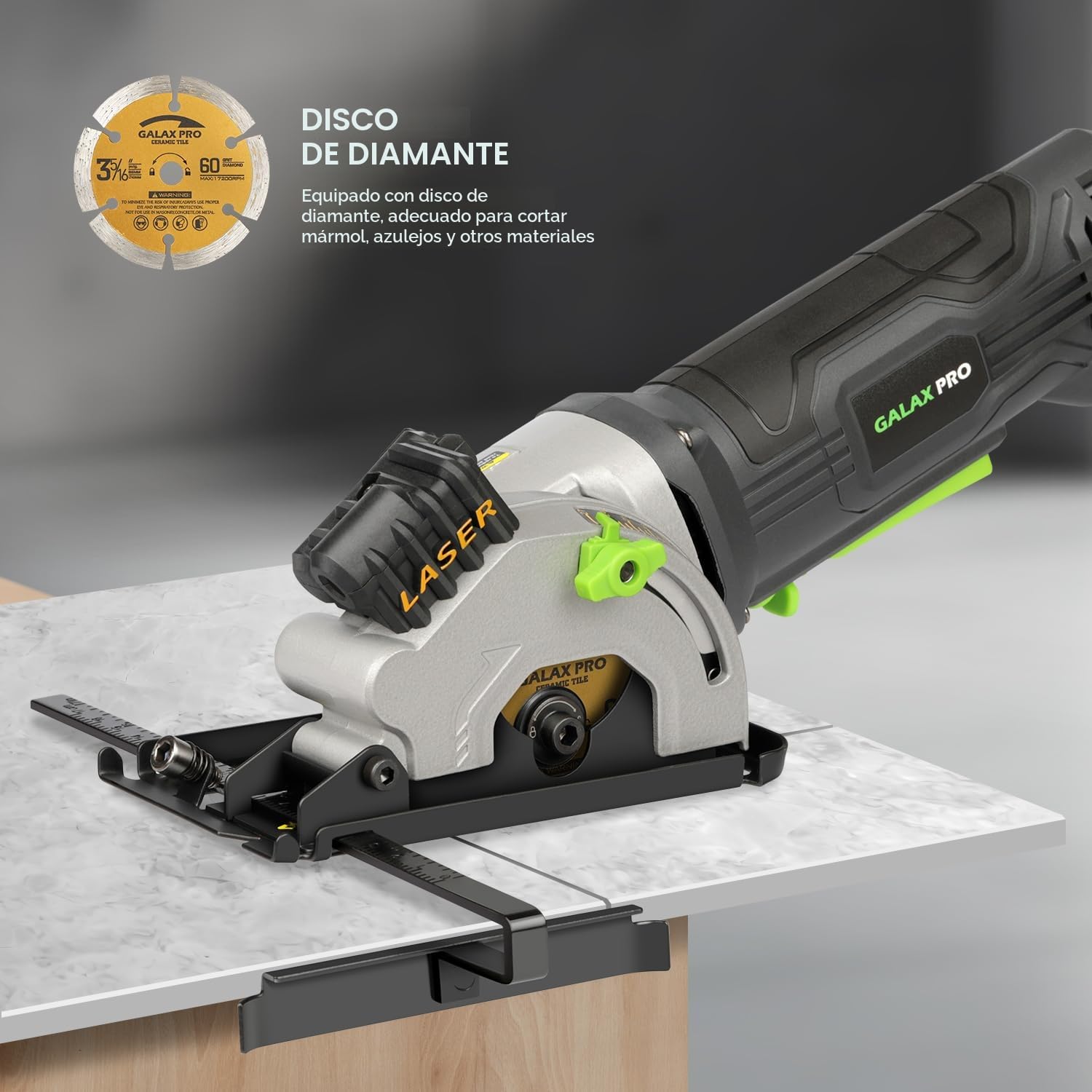 GALAX PRO sierra circular de 580W, 3500 rpm, profundidad de corte máxima de 28.5 mm, sierra circular de mano equipada con tres hojas de 85 mm, adecuada para cortar madera, PVC y otros materiales