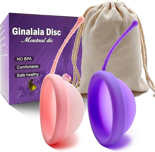 Ginalaia Disco menstrual reutilizable, disco de silicona ultrasuave de grado médico para mujer, 12 horas, 2 tamaños para cuerdas de eliminación de
