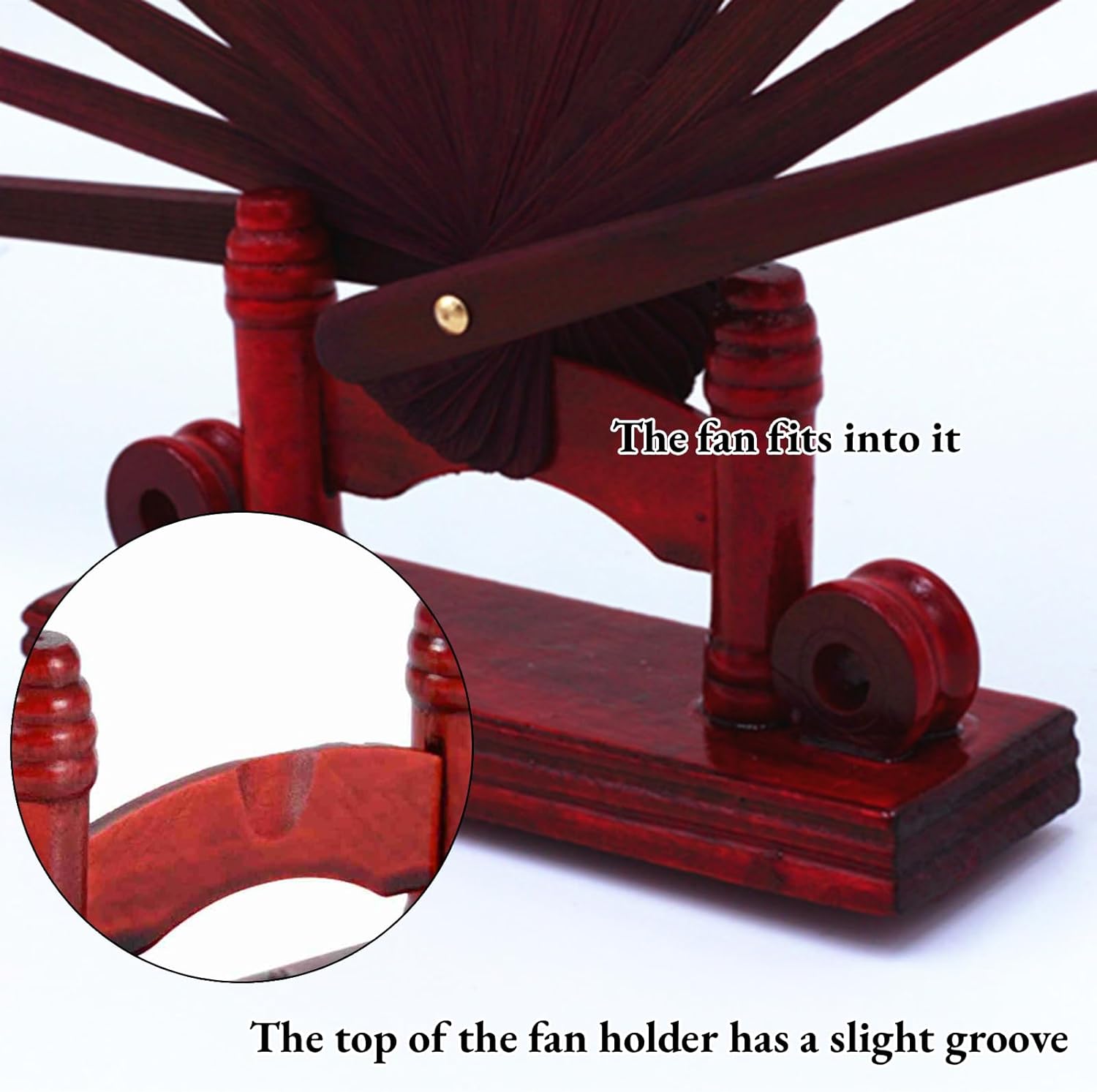 AUNMAS Decorative Folding Fans Display Stand - Chinese Handy Fan Stand Organizer for Home Office Desktop Decoration (Holder Only)