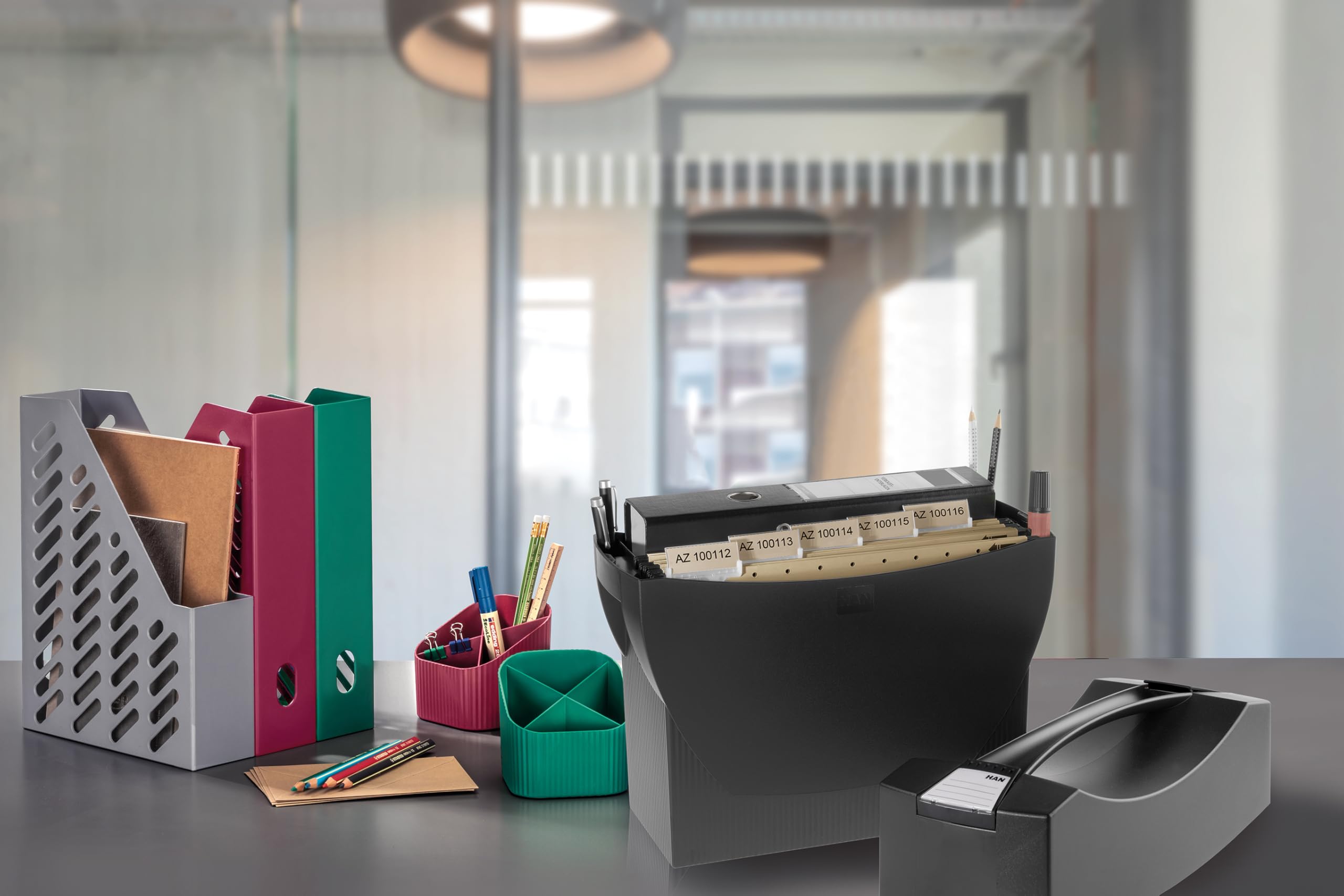 HAN Scatola sospesa SWING KARMA, per 20 cartelle sospese, 80-100% materiale riciclato, 19008-13, eco-nero