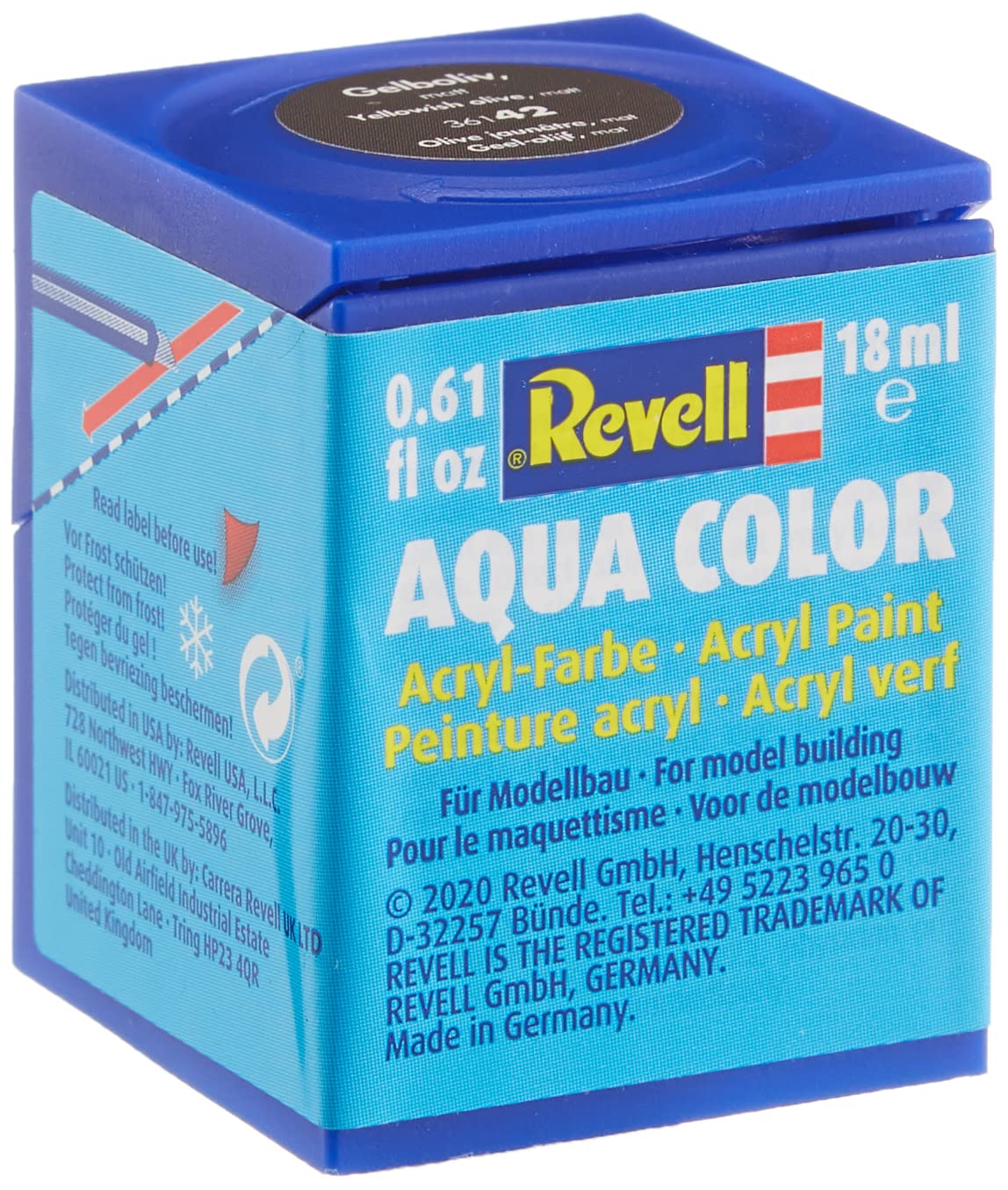 Revell 18ml Aqua Color Acrylic Paint (Olive Yellow Mat Finish) — image 1