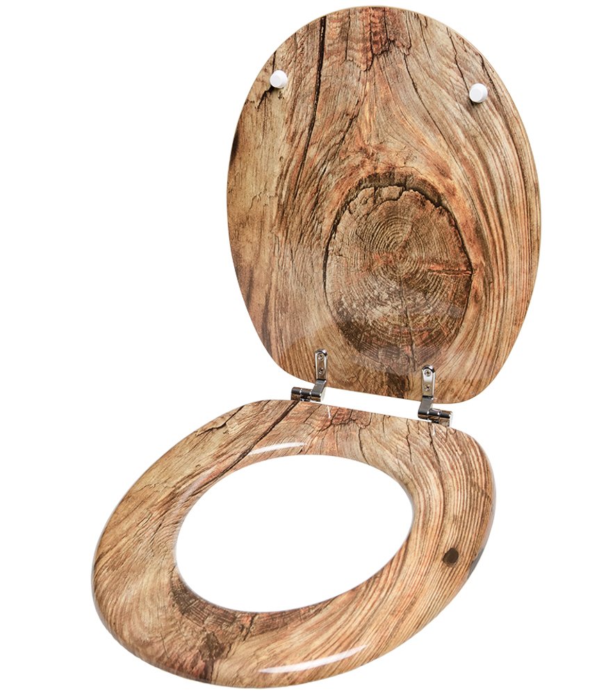 Sanilo Tapa de inodoro, gran selección de atractivos asientos para WC y duradera de madera (Rústico)
