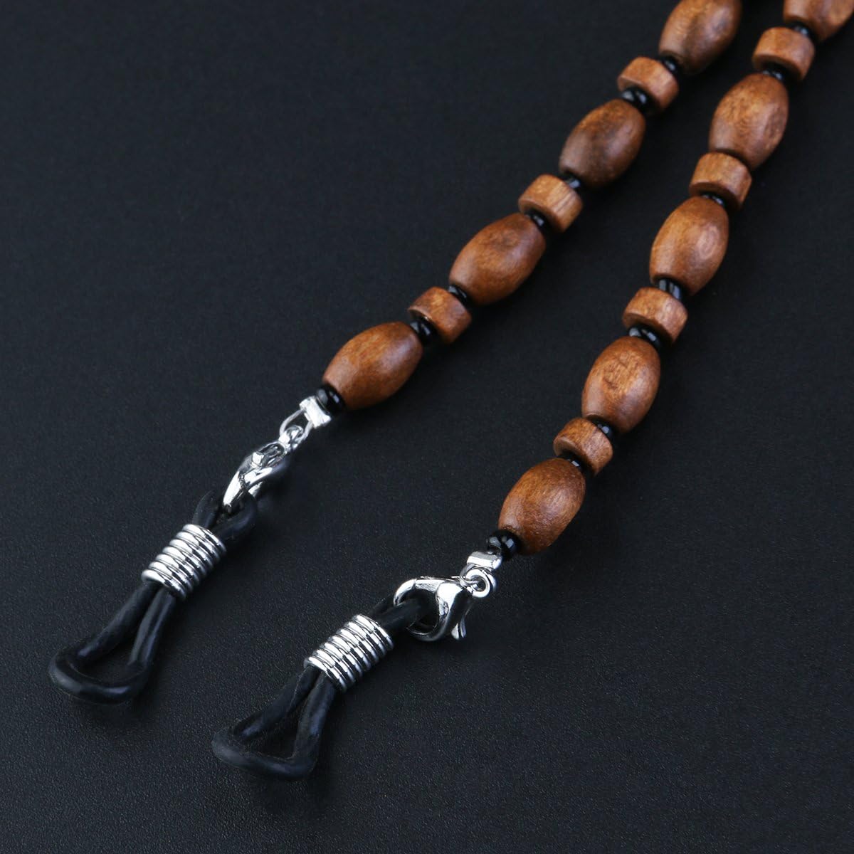 WINOMO Eyeglasses Chain Sunglasses Wood Bead Chain Neck Holder, As Shown, 29.5 inch