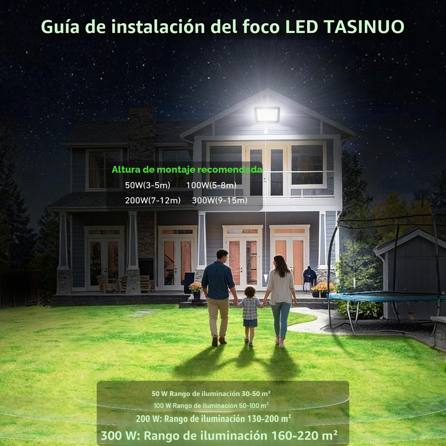 Focos LED Exterior 100W IP67 Impermeable Proyector Exterior 2 Pieza | 6500K Blanco Frío Luz de Seguridad, 10000LM Potente Luces LED Exterior para Terraza, Garaje, Taller, Jardín