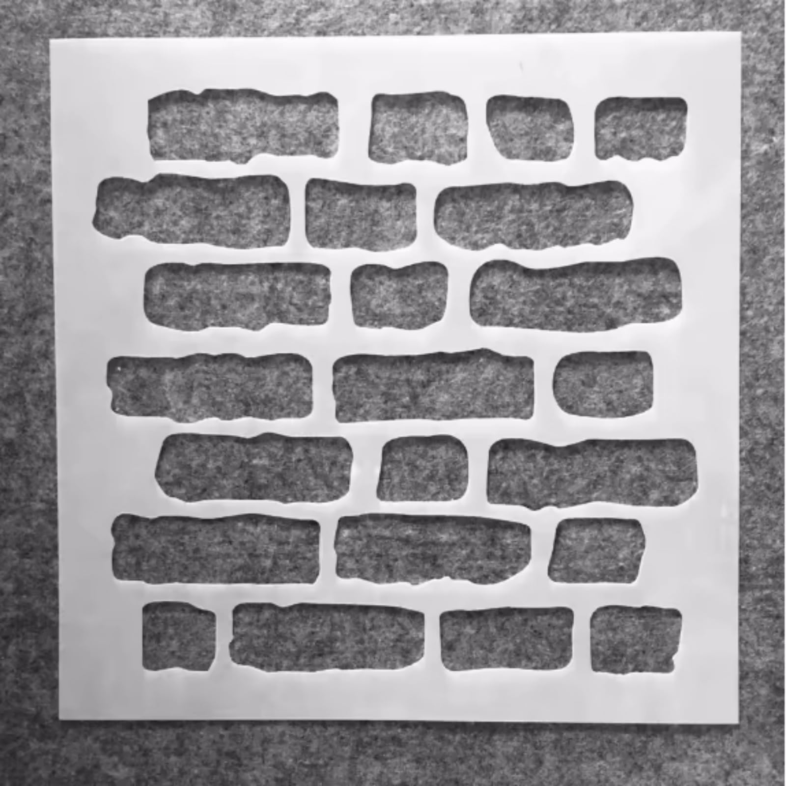 Bricks Stencils for Painting on Wood, Canvas, Paper, Fabric, Floor, Wall - Paint Stencil for Walls and Floors 12x12Inch - Reusable DIY Art Craft Stencils for Painting