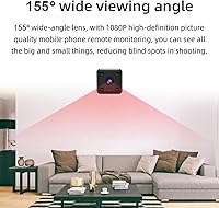 Vista 4 de Mini cámara IP Cámara para mascotas Cámara de puerta Monitoreo profesional Lente gran angular de 155 ° Visión nocturna Detección de movimiento