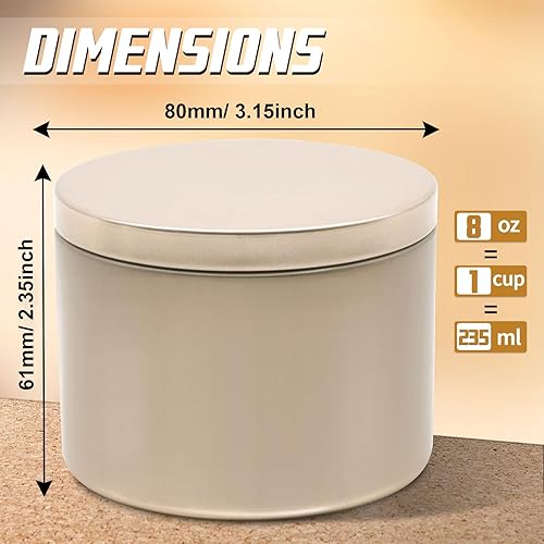 Miniatura 118 de Latas para velas de 16 onzas, paquete de 12 frascos de metal de alta calidad de 16 onzas con tapas para hacer velas, contenedores de velas vacíos a