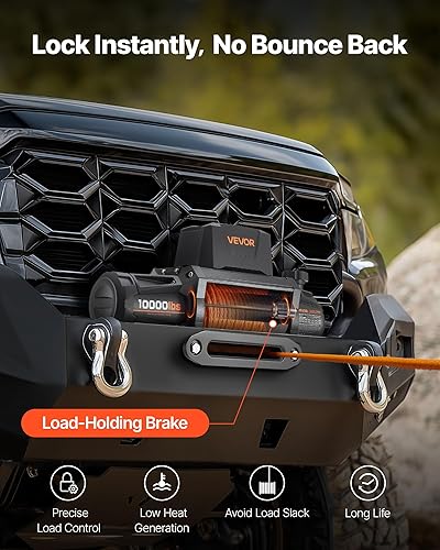 Miniatura 6 de VEVOR Cabrestante eléctrico, capacidad de carga de 10,000 libras, cabrestante de camión de 12 V CC con cuerda sintética de 720 pulgadas x 90 pies,