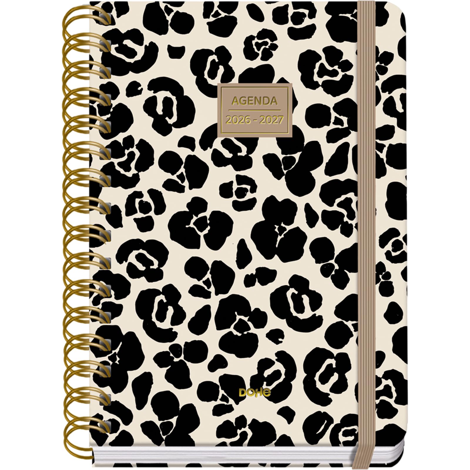 Dohe - 2026 2027 School Planner - September to June, Day per Page, A5 (15x21 cm), Soft Hard Cover, Double Spiral, Elastic Band Closure, 2 Pages of Stickers, Spanish and English - Wild