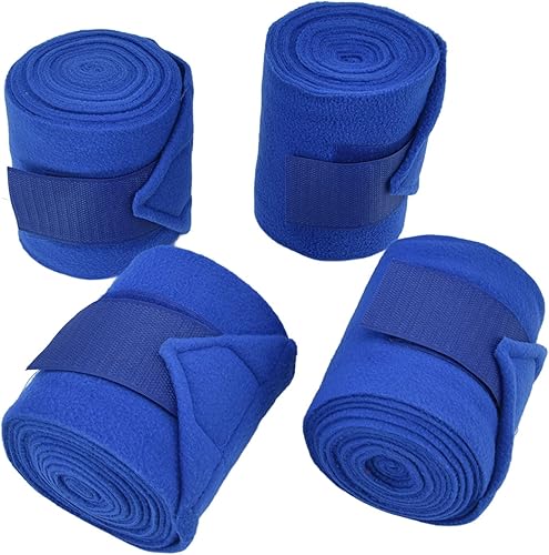 Miniatura 3 de TOPINCN 4 piezas de polainas de caballo, vendaje de urdimbre de pierna de caballo, polainas de aro para patas de caballo, forro polar para vaca,