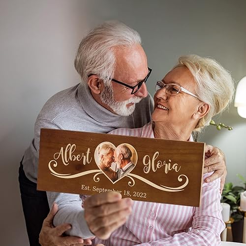 Miniatura 3 de Bemaystar Regalos de boda personalizados, letreros de madera con nombre, foto, fecha, para recuerdos únicos de aniversario, ideas de regalo, regalos