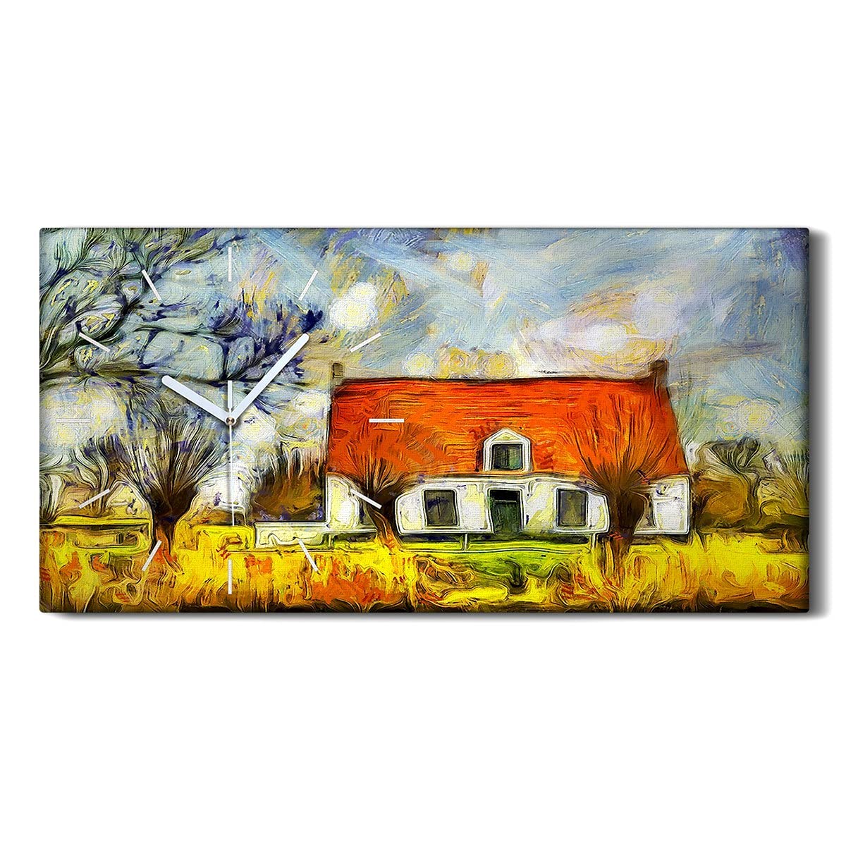 Horloge sur Toile sans Tic-Tac Coloray 60x30cm - Art Mural Abstrait pour un Sommeil Paisible