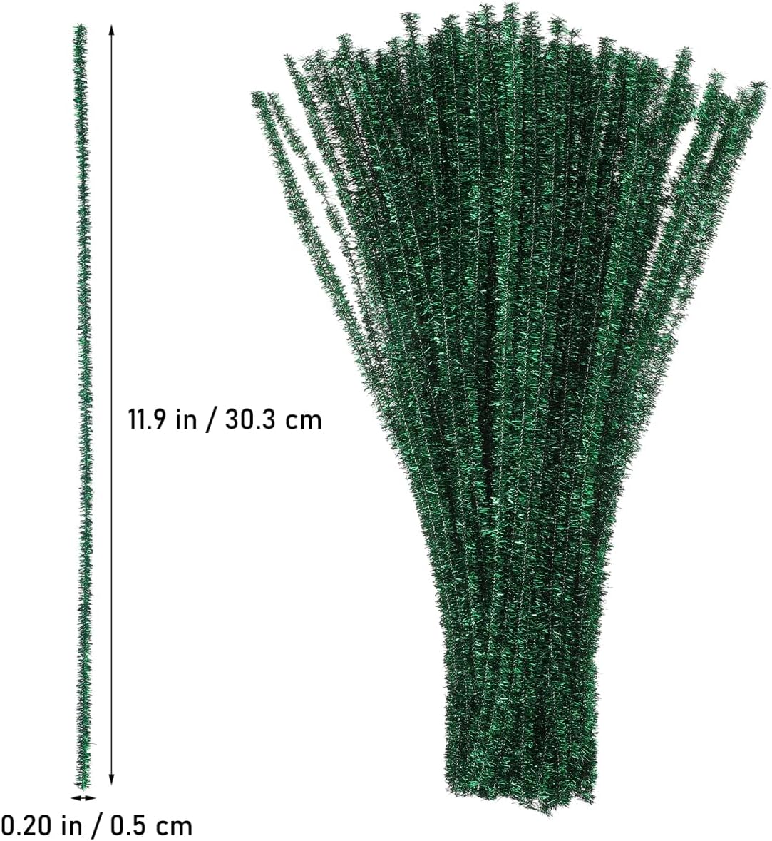 KALLORY 500Pcs Sparkle Pipe Cleaners Bulk 11.92 Inch Bendable Wire for DIY Crafts Party Decorations Classroom Art Projects