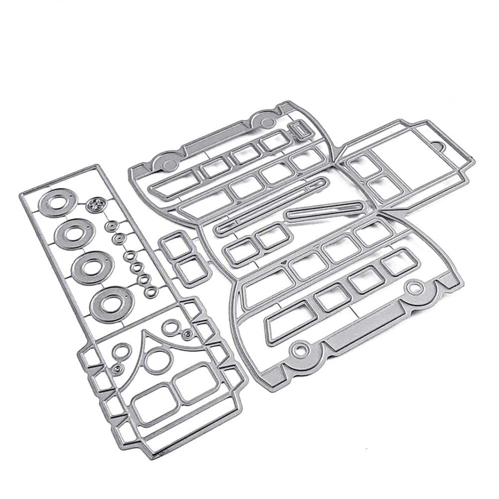 Fustelle In Metallo Per Scrapbooking A Forma Di Palloncini E Autobus, Stampi Per Goffratura Fai Da Te, 19,5x14,2 Cm, Per Carte E Inviti