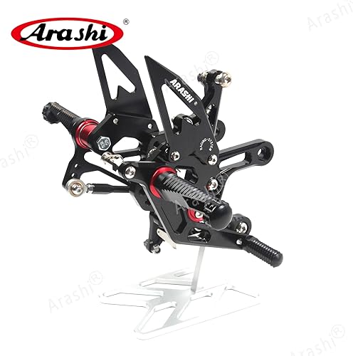 Miniatura 108 de Arashi reposapiés para motocicleta, accesorios ajustables, juego de reposapiés traseros Negro