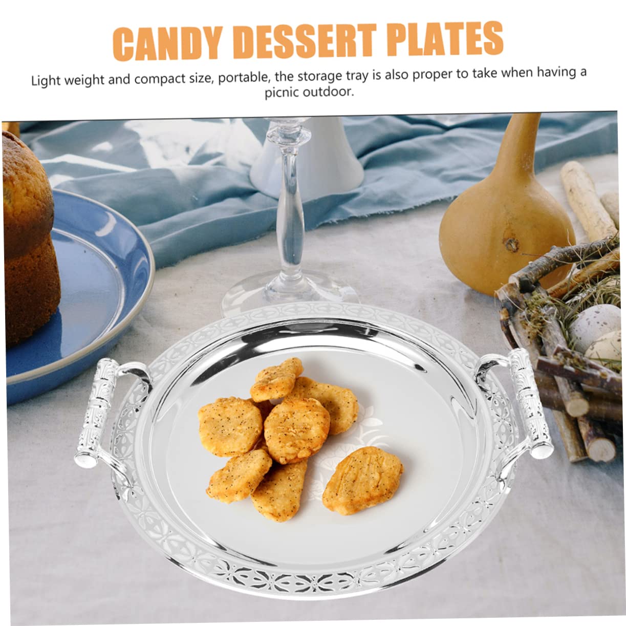 Yardwe Vassoio per Frutta Secca in Acciaio Inox e Plastica per Snack Noci Caramelle e Piccoli Oggetti Design Elegante per Uso Domestico