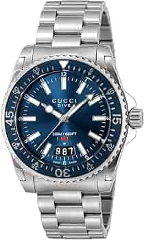 Amazon.co.jp: [グッチ] 腕時計 DIVE ダイブ ブルー 文字盤