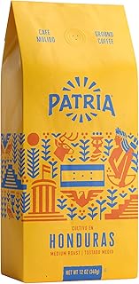 Patria Honduras Medium Roast Ground Coffee, 12oz Bag (Pack of 1)