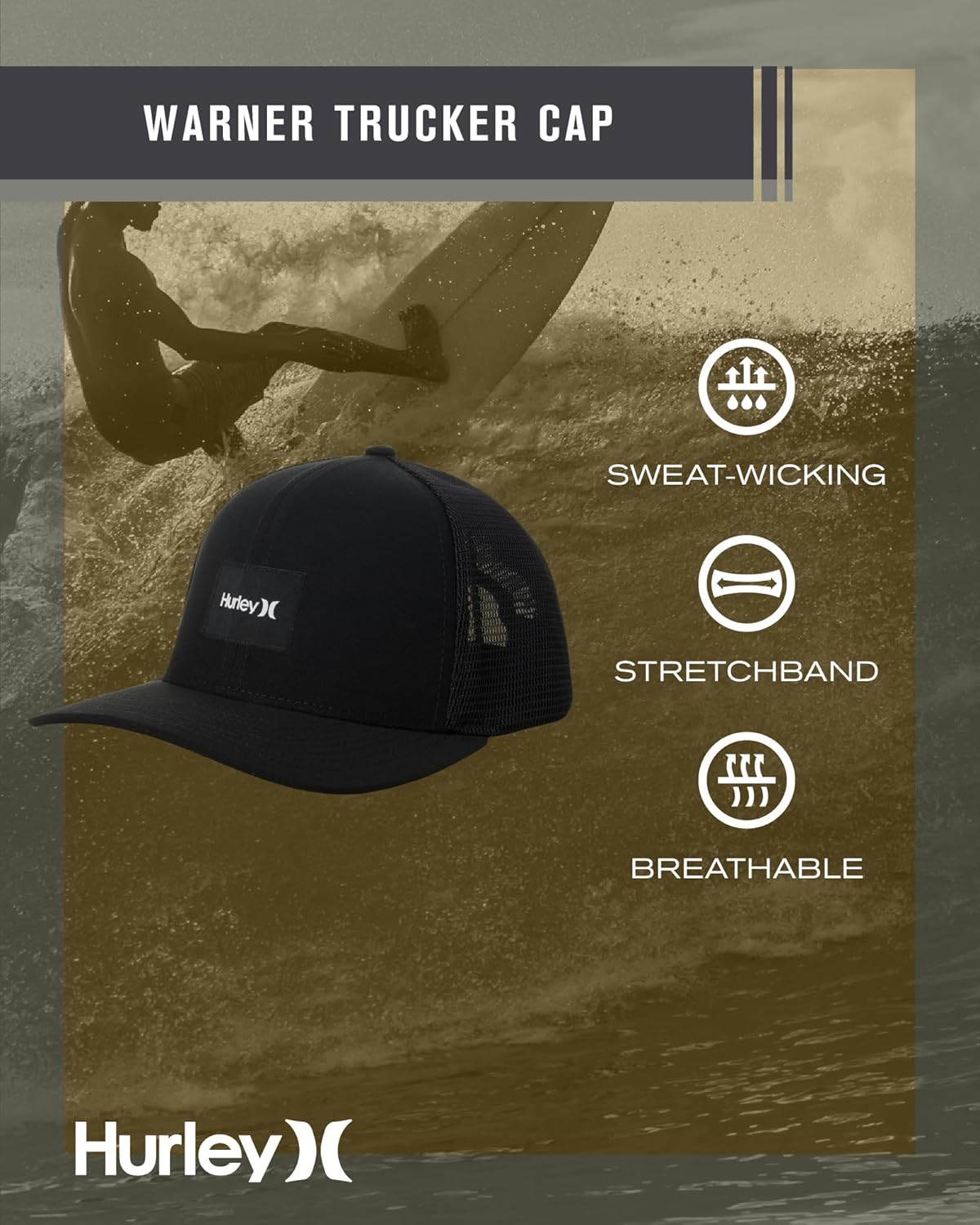 Hurley Mens Dri-fit Baylin Baseball Hat - Image 2