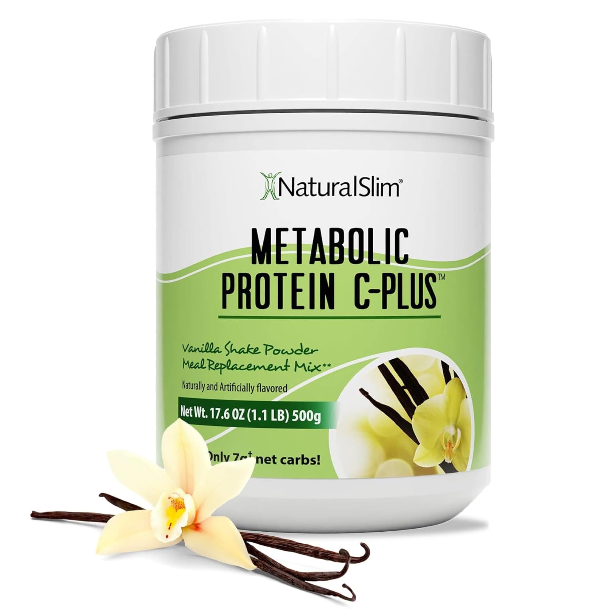 Metabolic Protein C-Plus, Whey Protein Powder & Shake Meal Replacement with Vitamin C, L-Glutamine & Digestive Enzymes, Low Carb Protein Drink, Support Metabolism, Energy & Gut health 1.1 lb, Vanilla