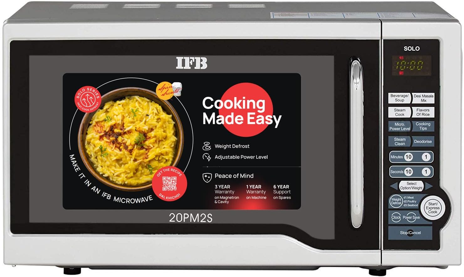 IFB 20 L Solo Microwave Oven (20PM2S, Silver)