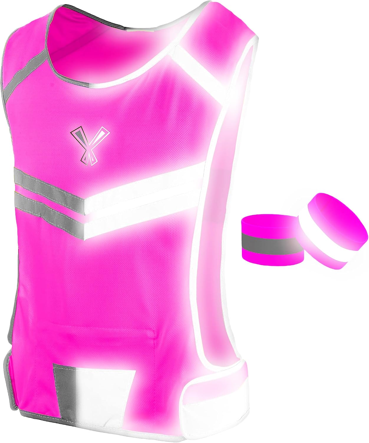 247 Viz Reflective Running Vest – Reflective Vest Running at Night for Walkers, Women & Men. High Visibility Reflective Gear, Cycling & Running Vest, High Vis Neon Safety, Small, Medium & Large Size