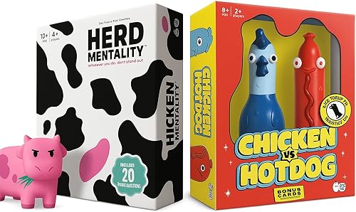 Paquete de mentalidad de rebaño y pollo vs perrito caliente  Divertidos juegos de fiesta familiar para adultos, adolescentes y niños  Juegos de mesa