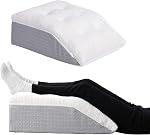 Shinnwa Oreiller à lame de genou avec plateau en mousse de mémoire réglable, soutien de l'élévation des jambes post-chirurgie et soulagement de la douleur, oreiller à la pointe du lit pour le sommeil, les jambes et le bas du dos