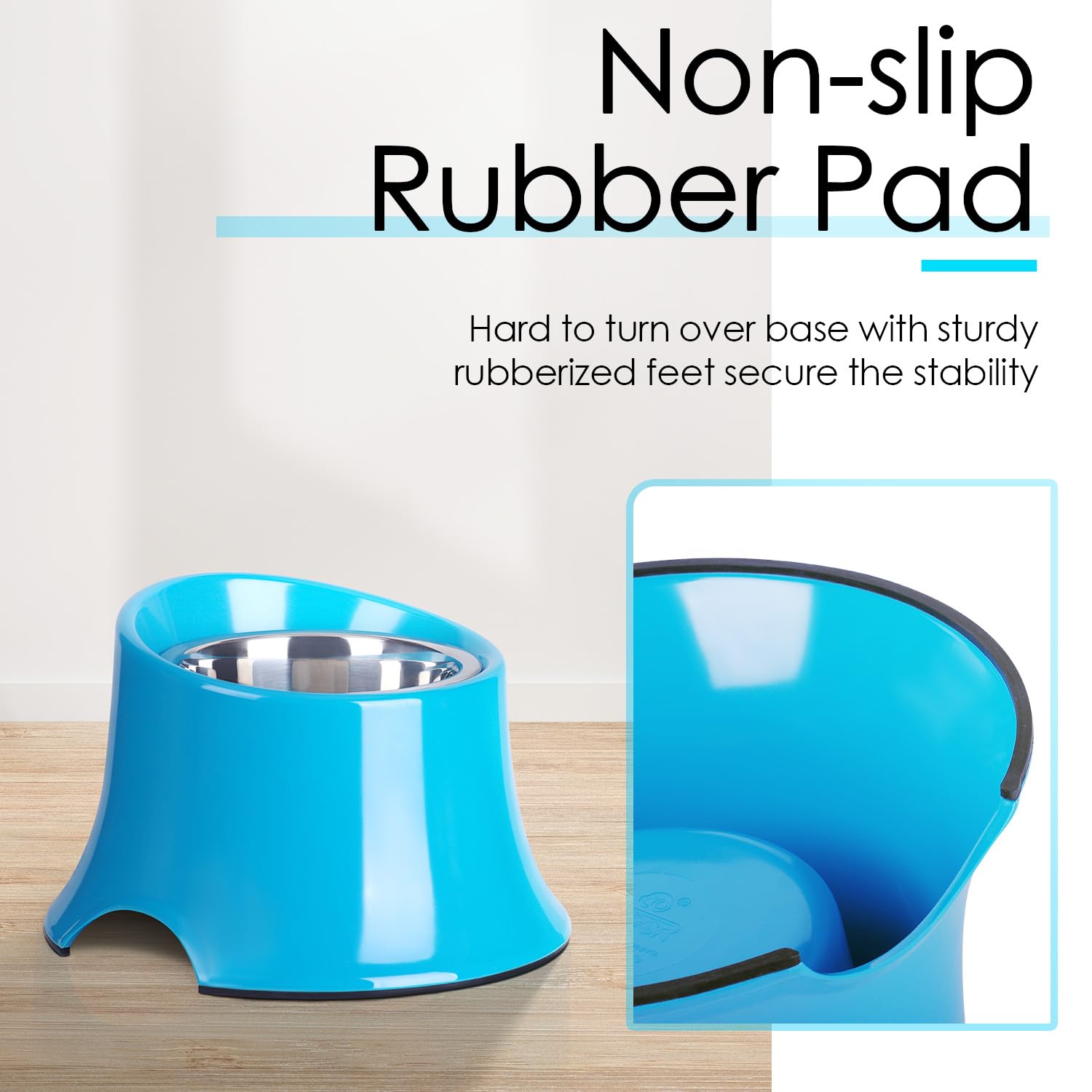 Super Design Comedero elevado para perros para comida y agua, pequeño, color azul