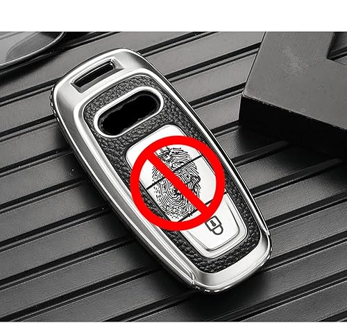 Miniatura 8 de SANRILY Funda para llavero de piel sintética con patrón para Audi A6L A6 A7 A8 Q7 Q8 E-Tron 2018-2022 A3 S3 S6 SQ7 RS6 S7 RS7 Protección completa