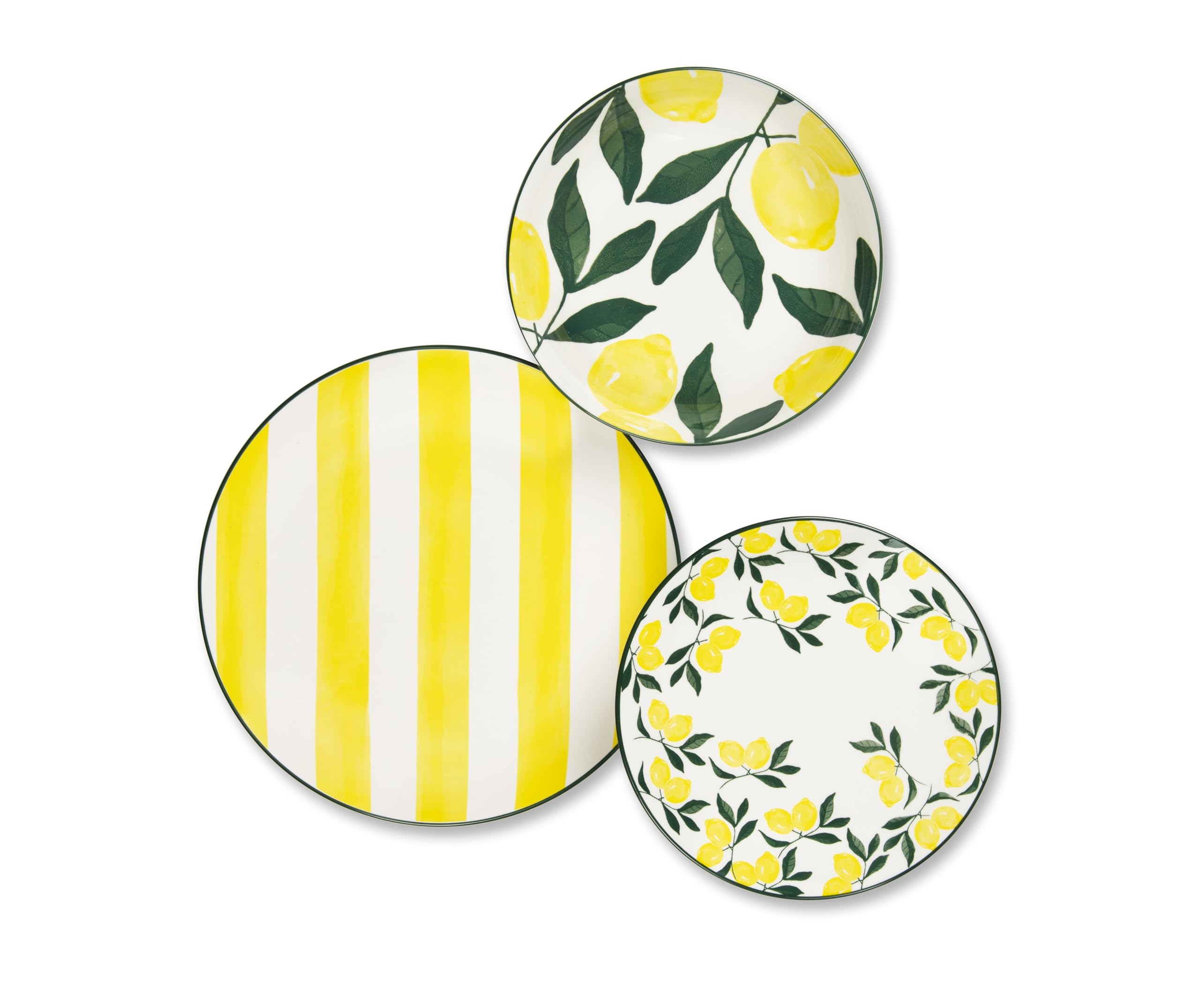 Excelsa Positano Service de vaisselle en porcelaine avec motif citrons, 18 pièces