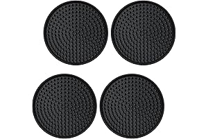 [4-Pack] Rubber Coasters for Drinks, Dots, Absorbent Coasters