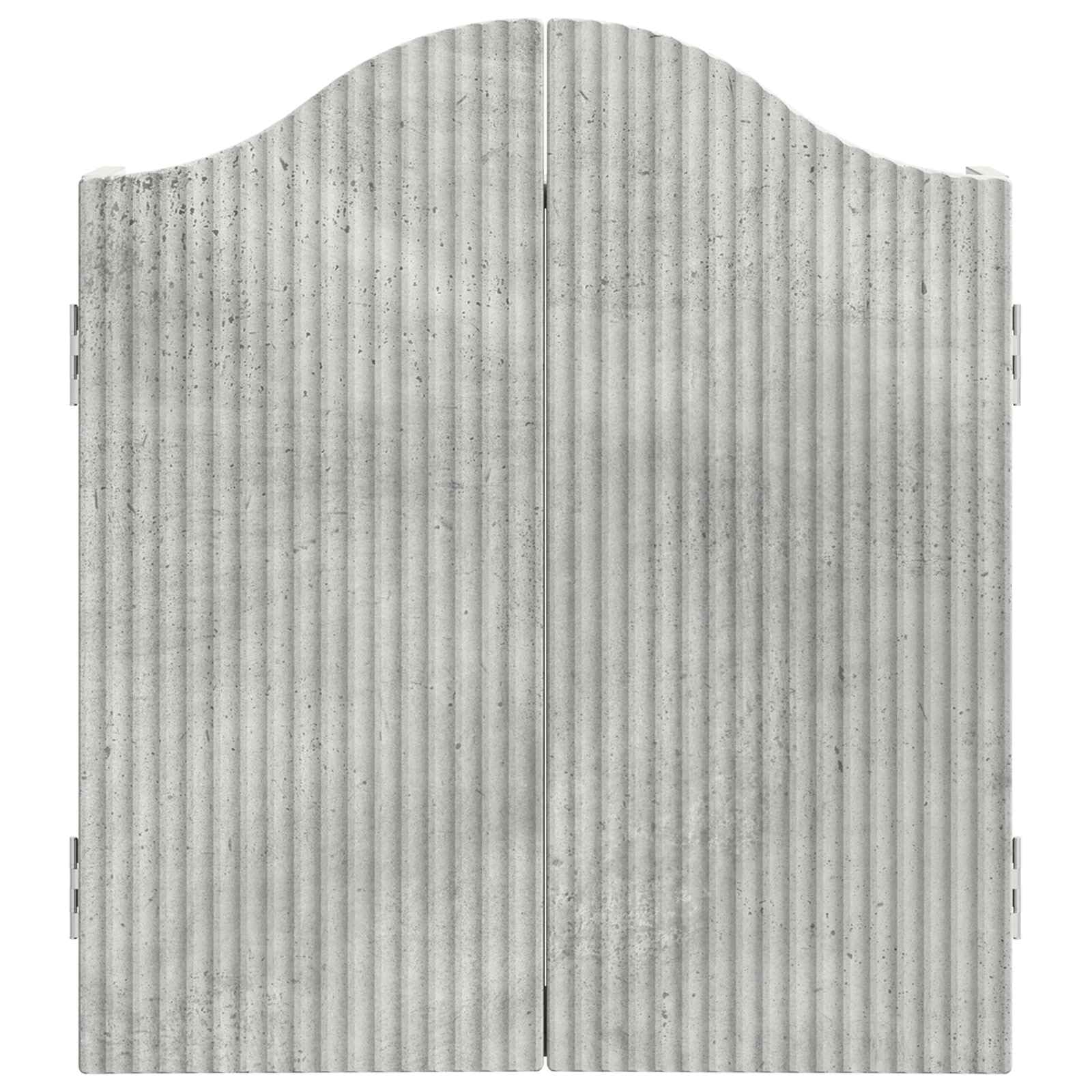 Dartboard Schrank aus Holzwerkstoff in Betongrau 56 x 12 x 63 cm - Dart-Wandschrank mit Türen und Ablagefächern