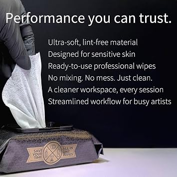 Cleanskin Tattoo Wipes 80 Count, Green Soap for Tattooing, PMU & Aftercare