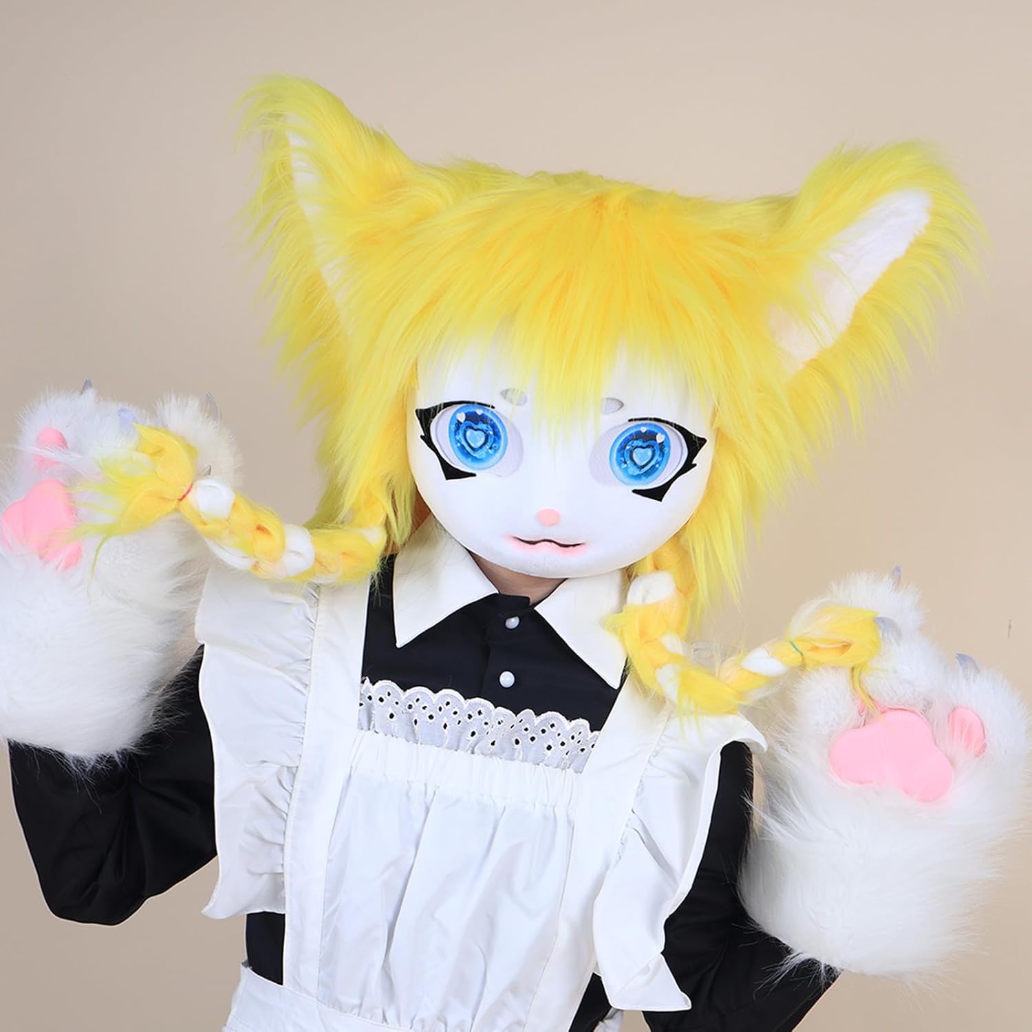 Animal Cat Head Mask Fursuit Cute Plush Anime Masks for Halloween Masquerade Cosplay Costume Accessory - Image 8